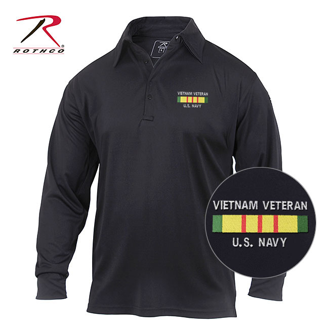 Vietnam Veteran Tactical Performance Polo Long Sleeve Shirt